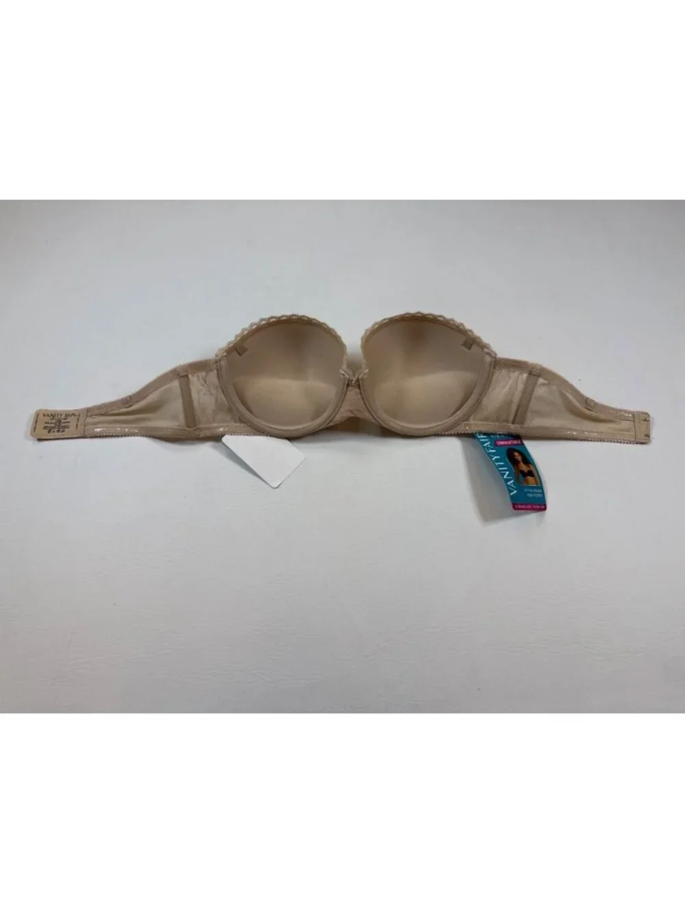 NWT Vanity Fair Convertible Strapless Gel Touch Push-Up Bra 36B Beige (M695)